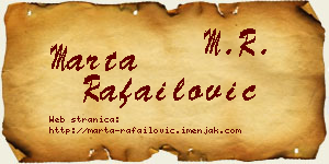Marta Rafailović vizit kartica
